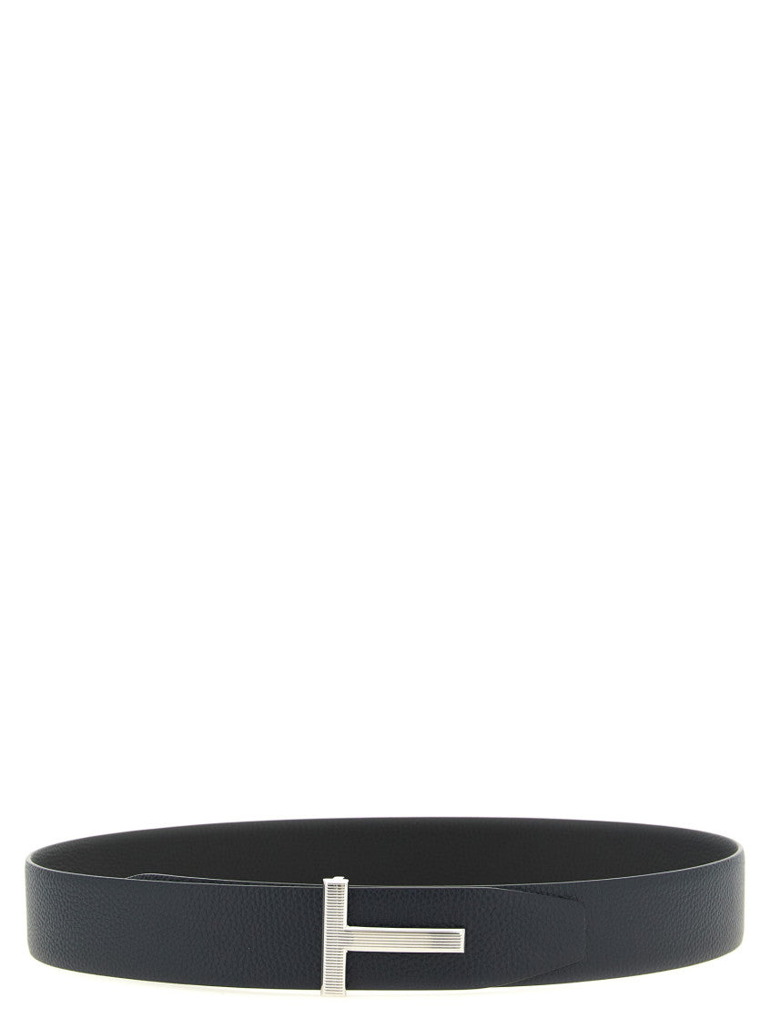 Navy Blue T Buckle Reversible Belt 1