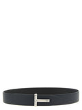 Navy Blue T Buckle Reversible Belt 1
