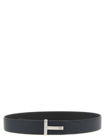 Navy Blue T Buckle Reversible Belt 1