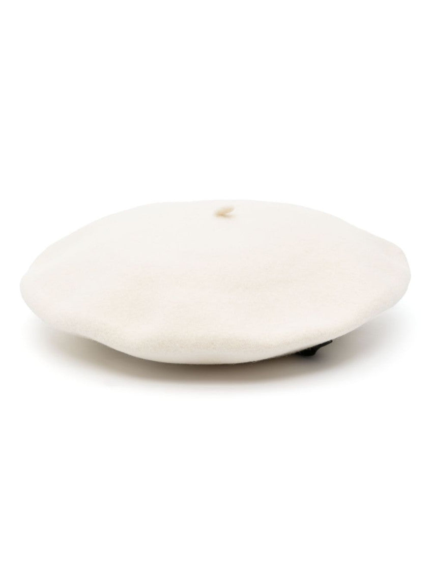 White Wool Basque Beret Hat 1