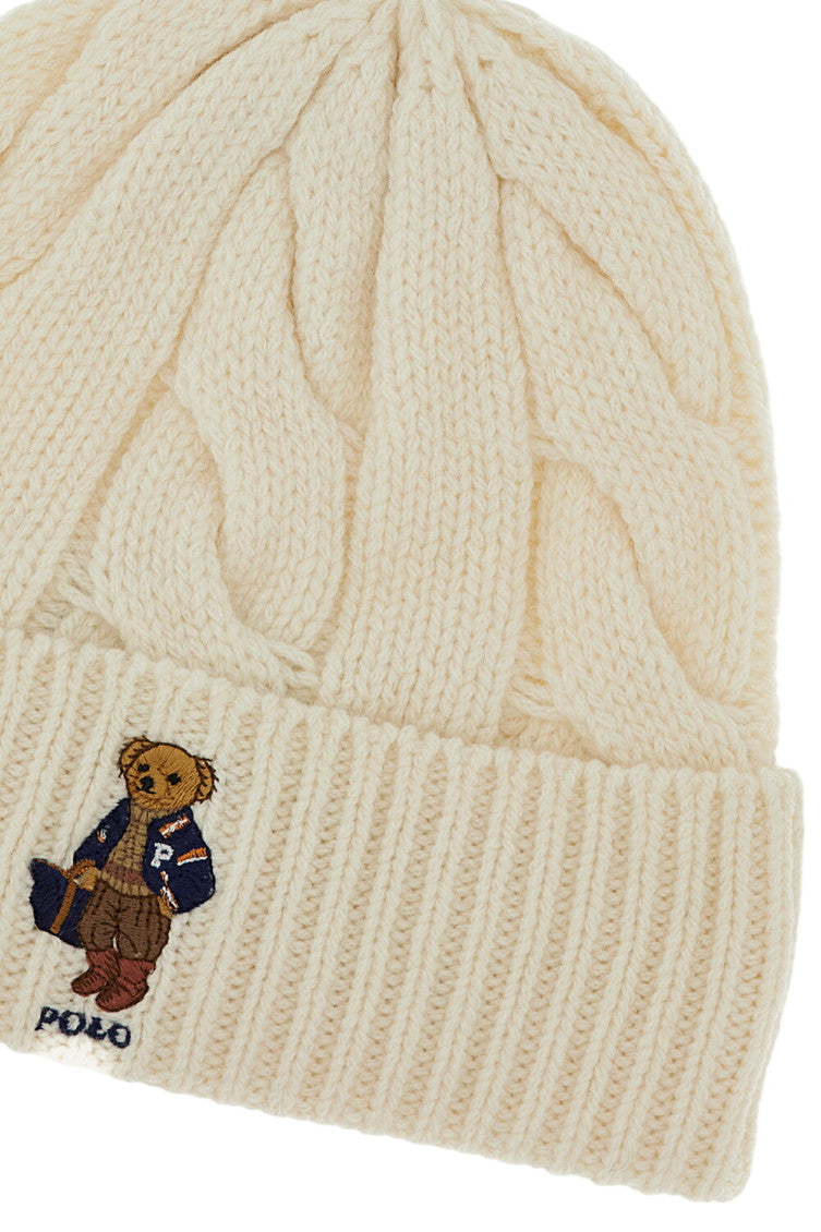Off White Knitted Beanie Cap 2