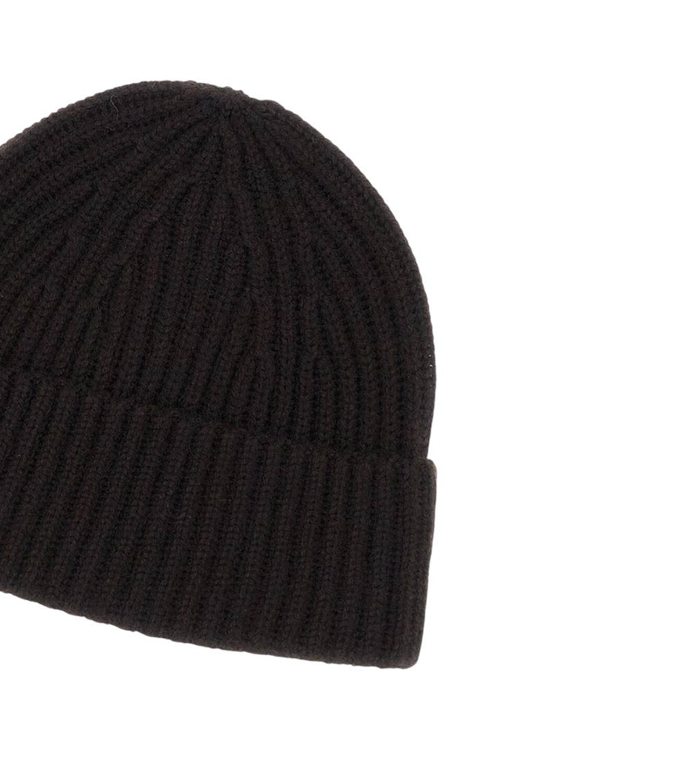 Dark Brown Knitted Beanie Cap 2