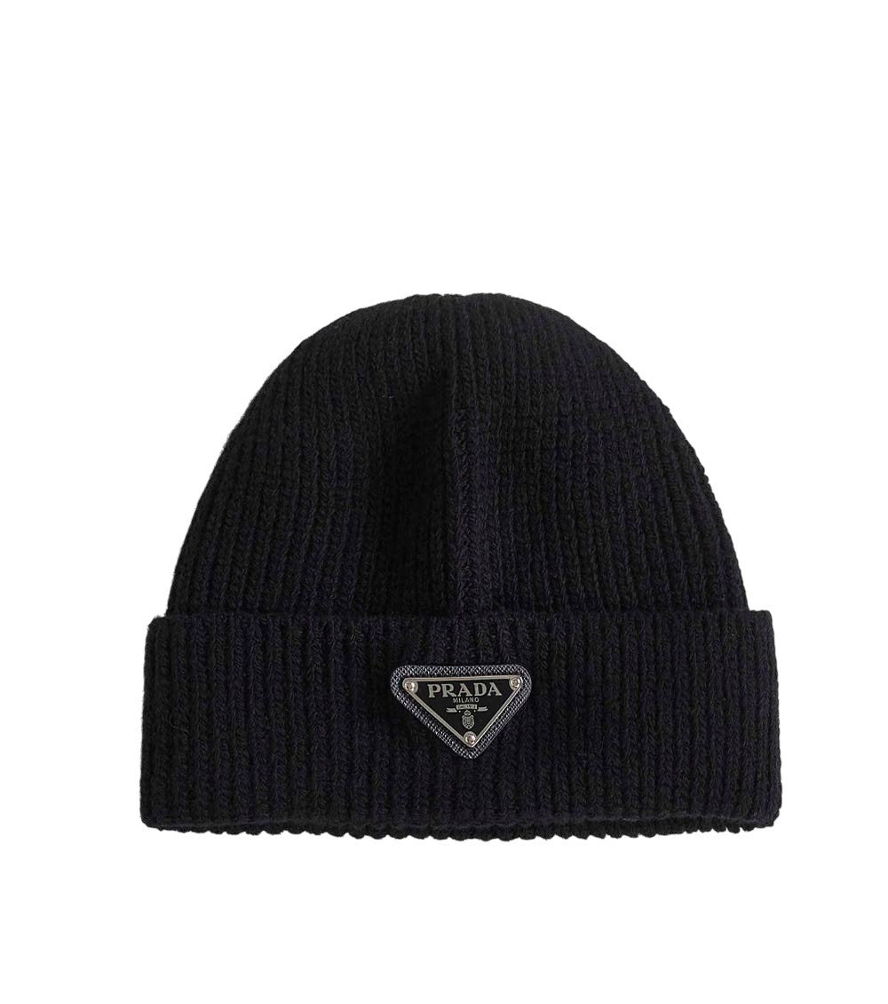 Black Milano Logo Beanie Cap 1