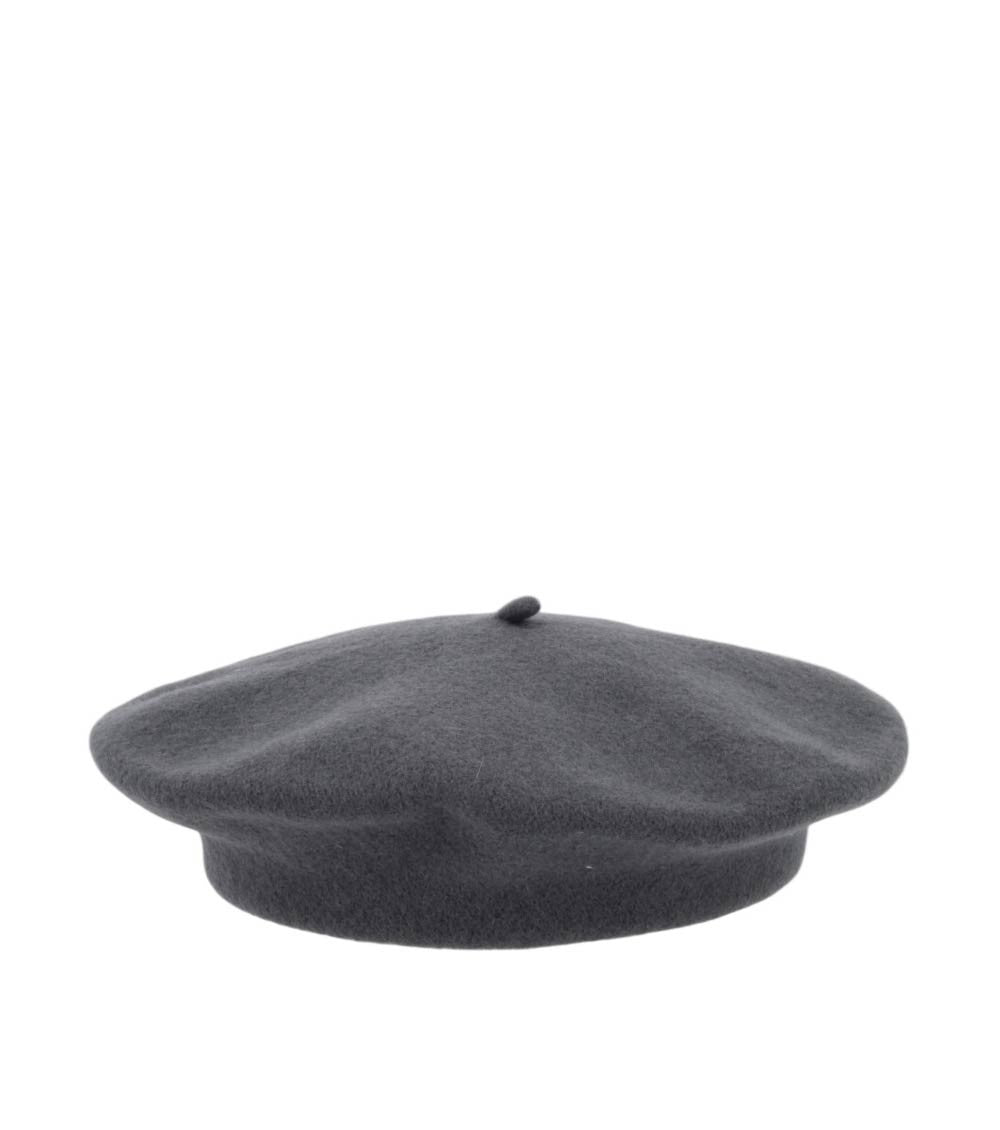 Grey Solid Beret Hat 1