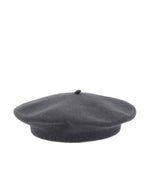 Grey Solid Beret Hat 1