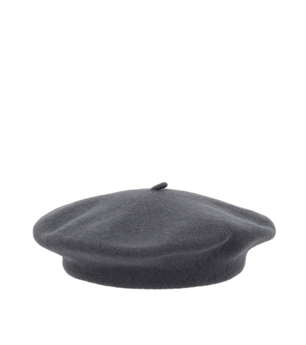 Grey Solid Beret Hat 2