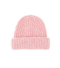 Pink Rib Knitted Beanie Cap 1