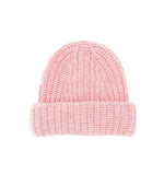 Pink Rib Knitted Beanie Cap 1