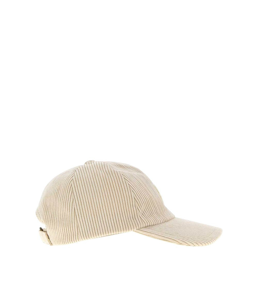 Off White Textured Baseball Cap 2
