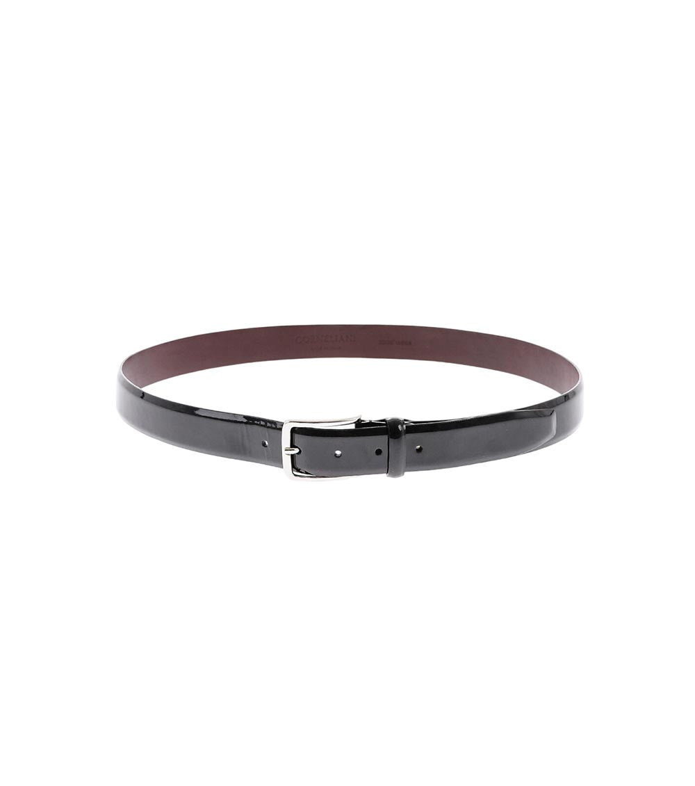 Black Solid Buckle Belt 1