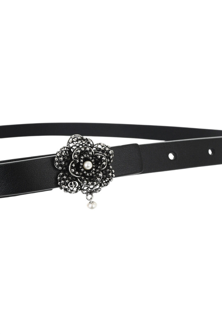 Black Embellished Buckle Solid Belt 3