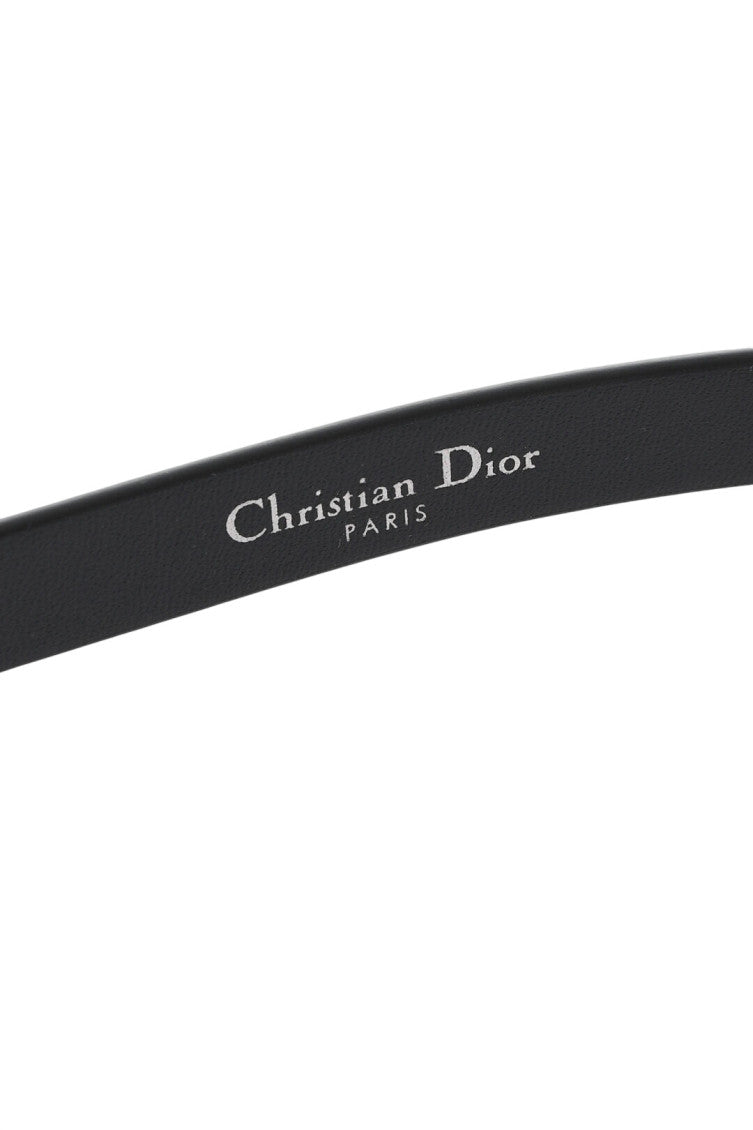 Black Embellished Buckle Solid Belt 4