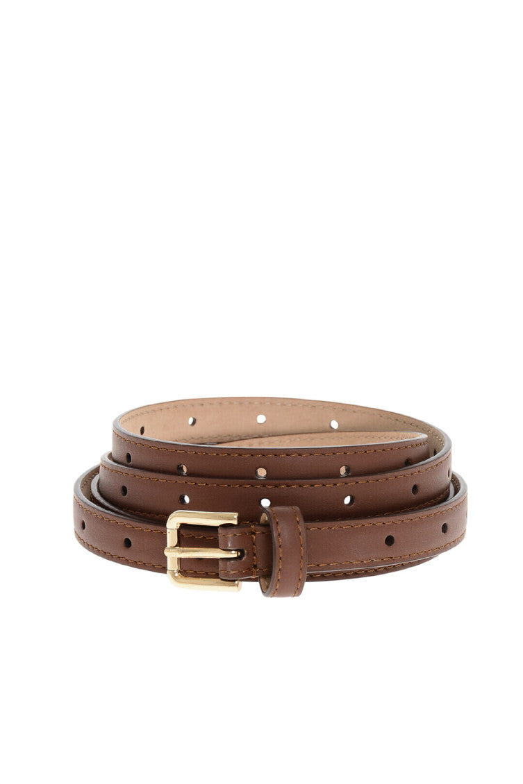 Brown Logo Slim Belt 2