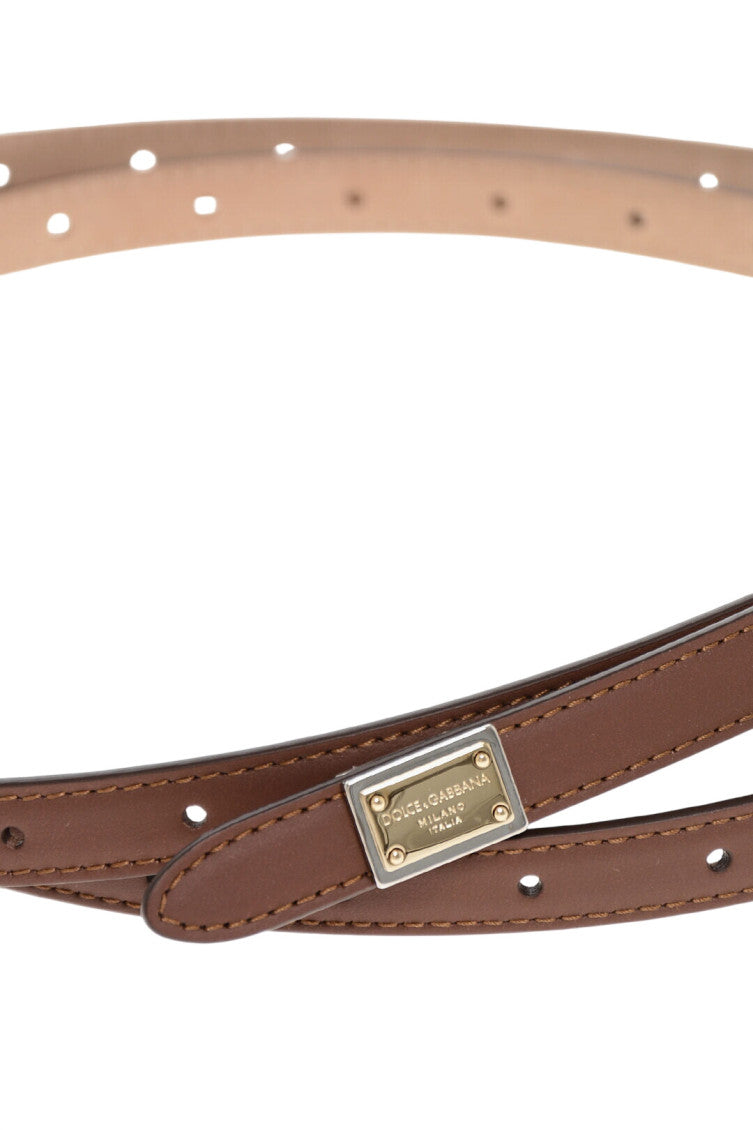 Brown Logo Slim Belt 4