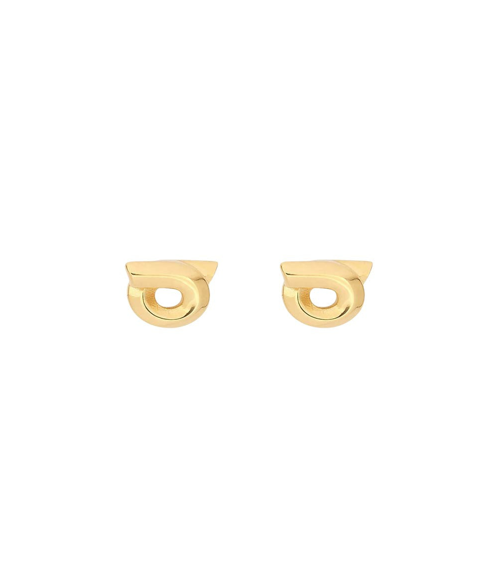 Golden Logo Stud Earrings 1