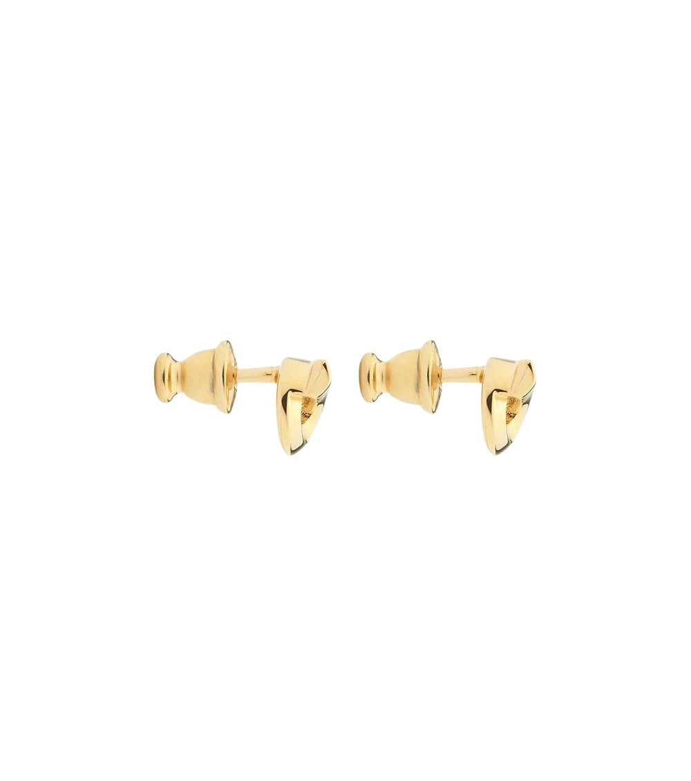 Golden Logo Stud Earrings 2