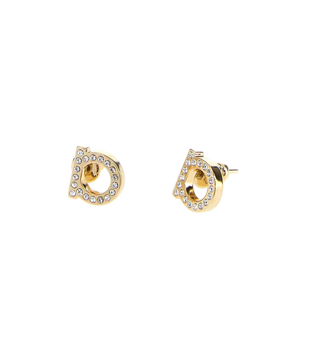 Golden Crystal Stud Earrings 3