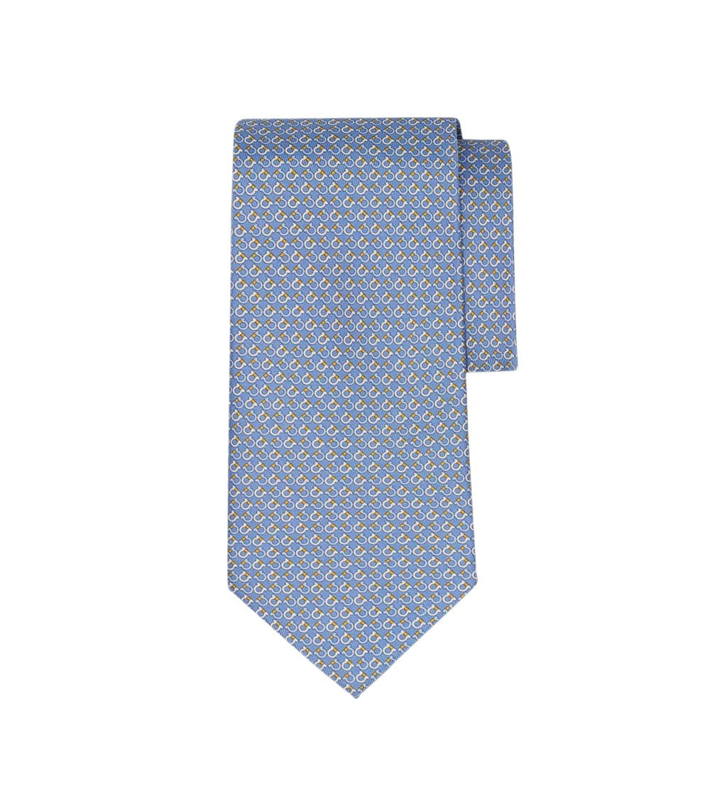 Blue Gancini Geometric Print Tie 2