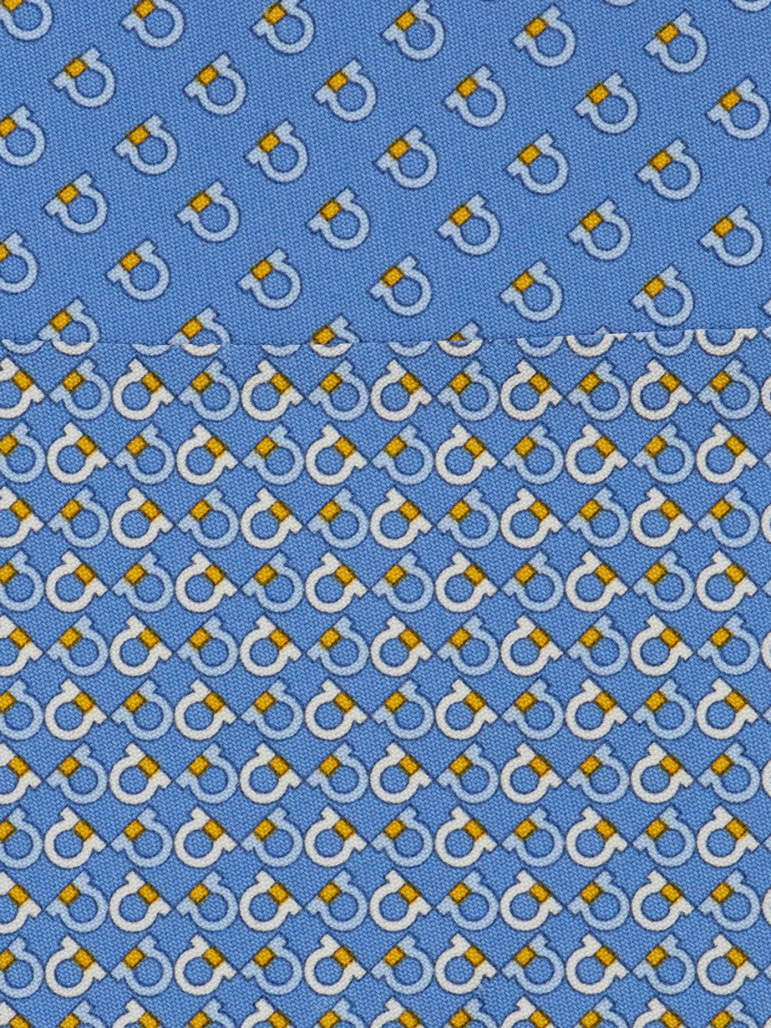 Blue Gancini Geometric Print Tie 3