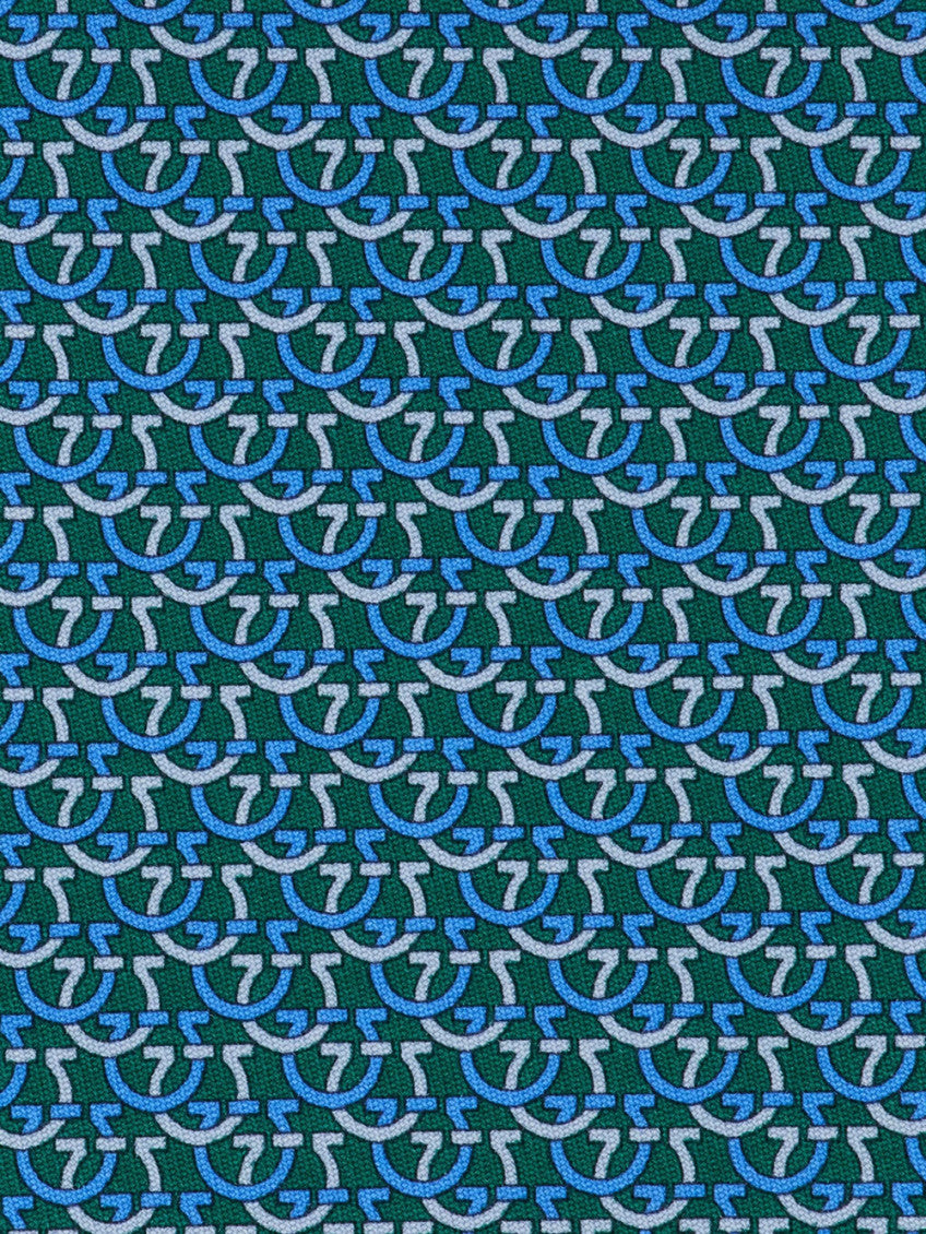 Green Gancini Logo Printed  Tie 3