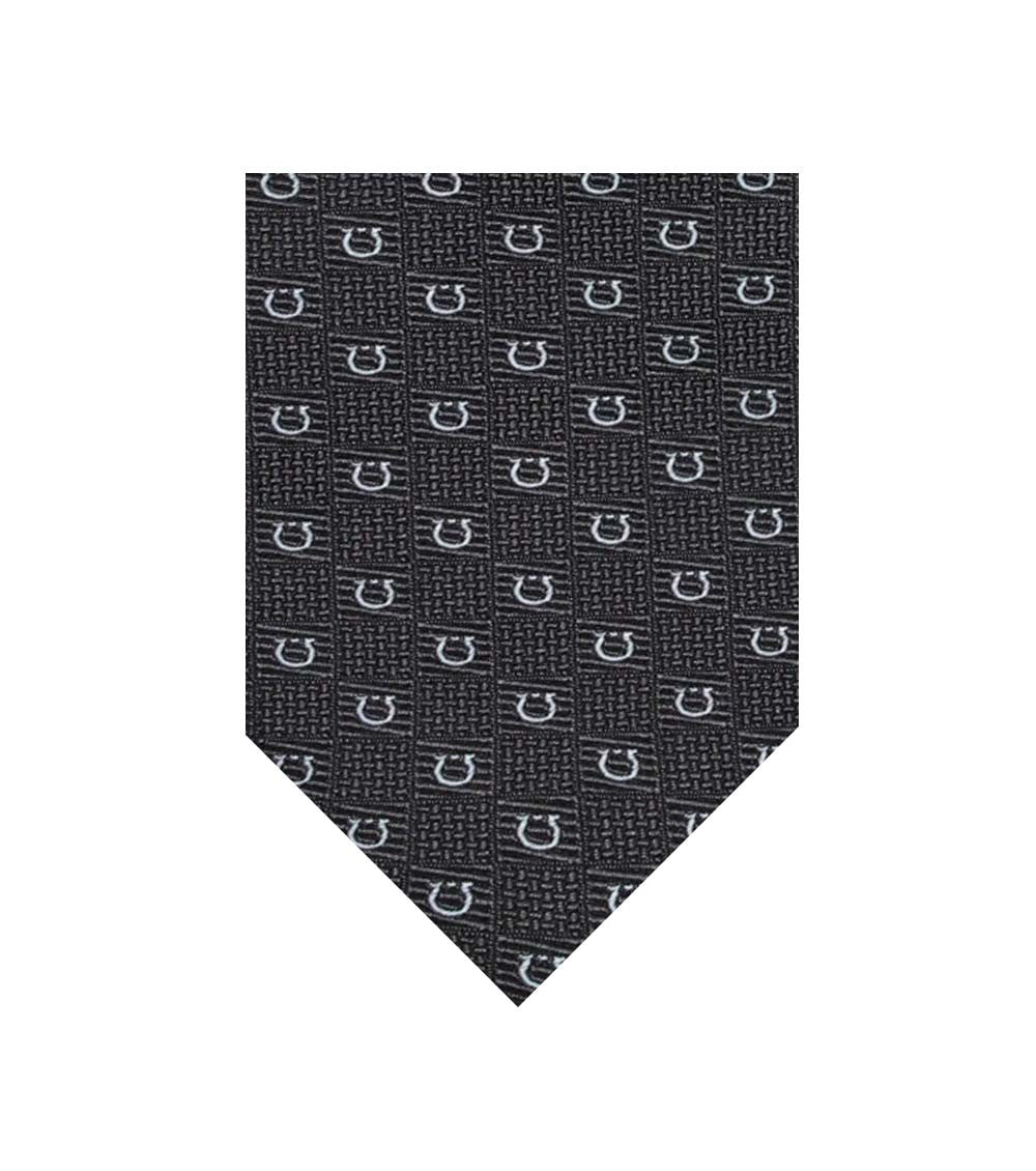 Dark Grey Gancini Textured Tie 1