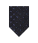 Navy Blue Gancini Textured Tie 1