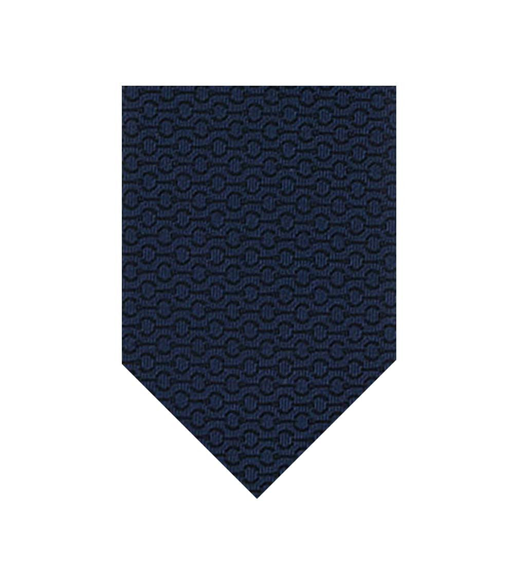 Navy Blue Geometric Textured Tie 1