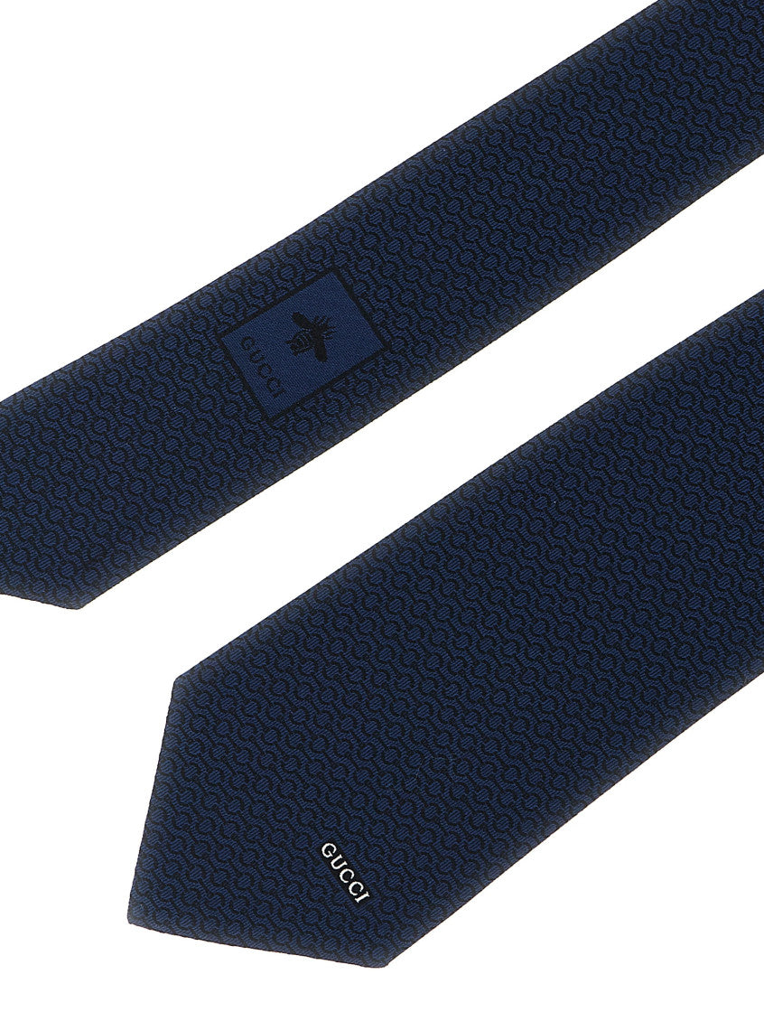 Navy Blue Geometric Textured Tie 3