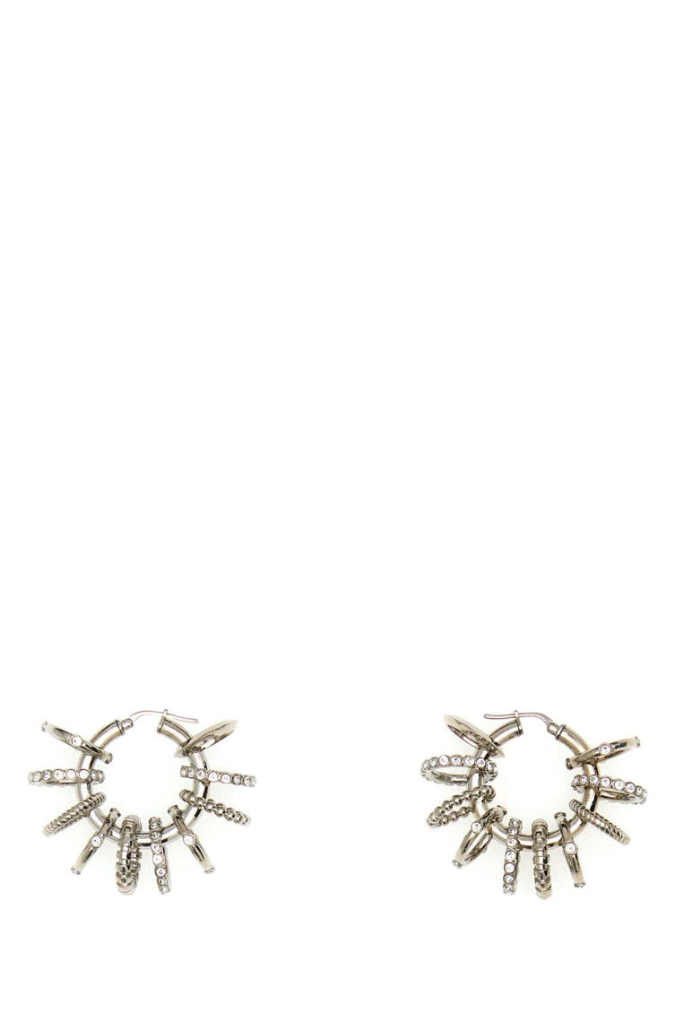 Silver metal Multi Ring earrings 1