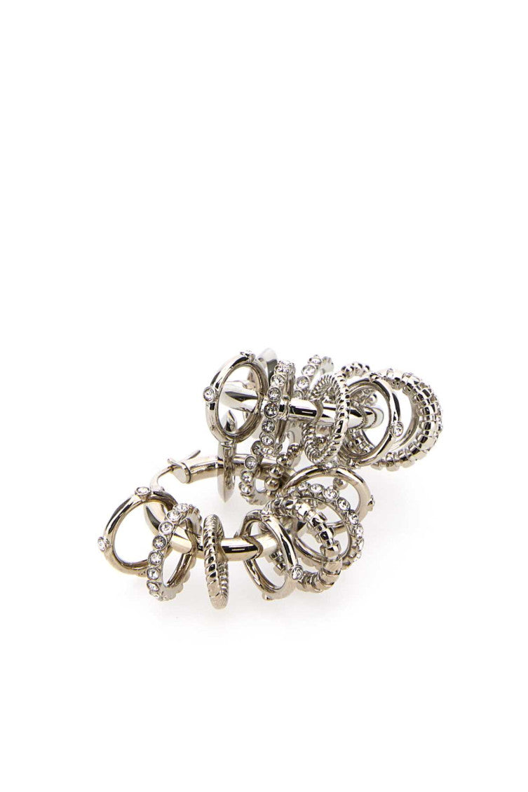 Silver metal Multi Ring earrings 2
