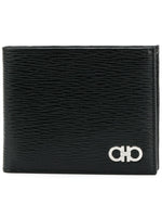Black Logo Textured Wallet 1