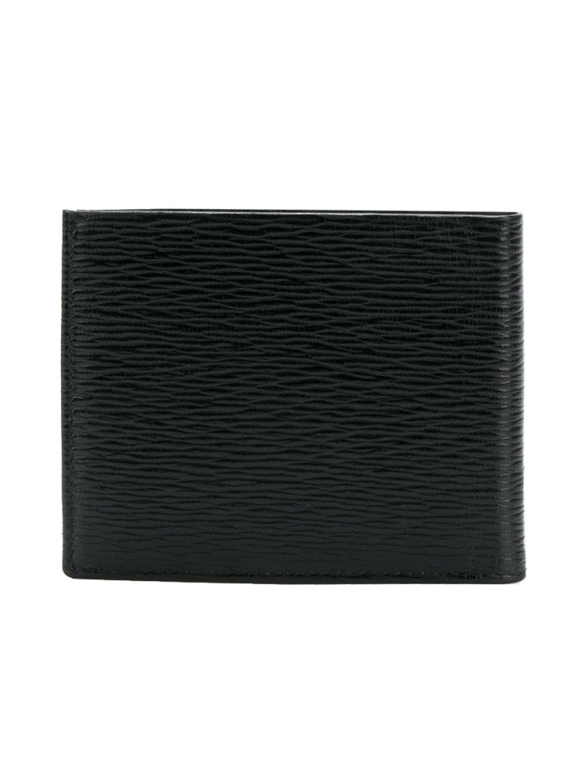 Black Logo Textured Wallet 2