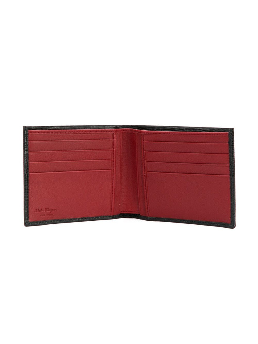 Black Logo Textured Wallet 3