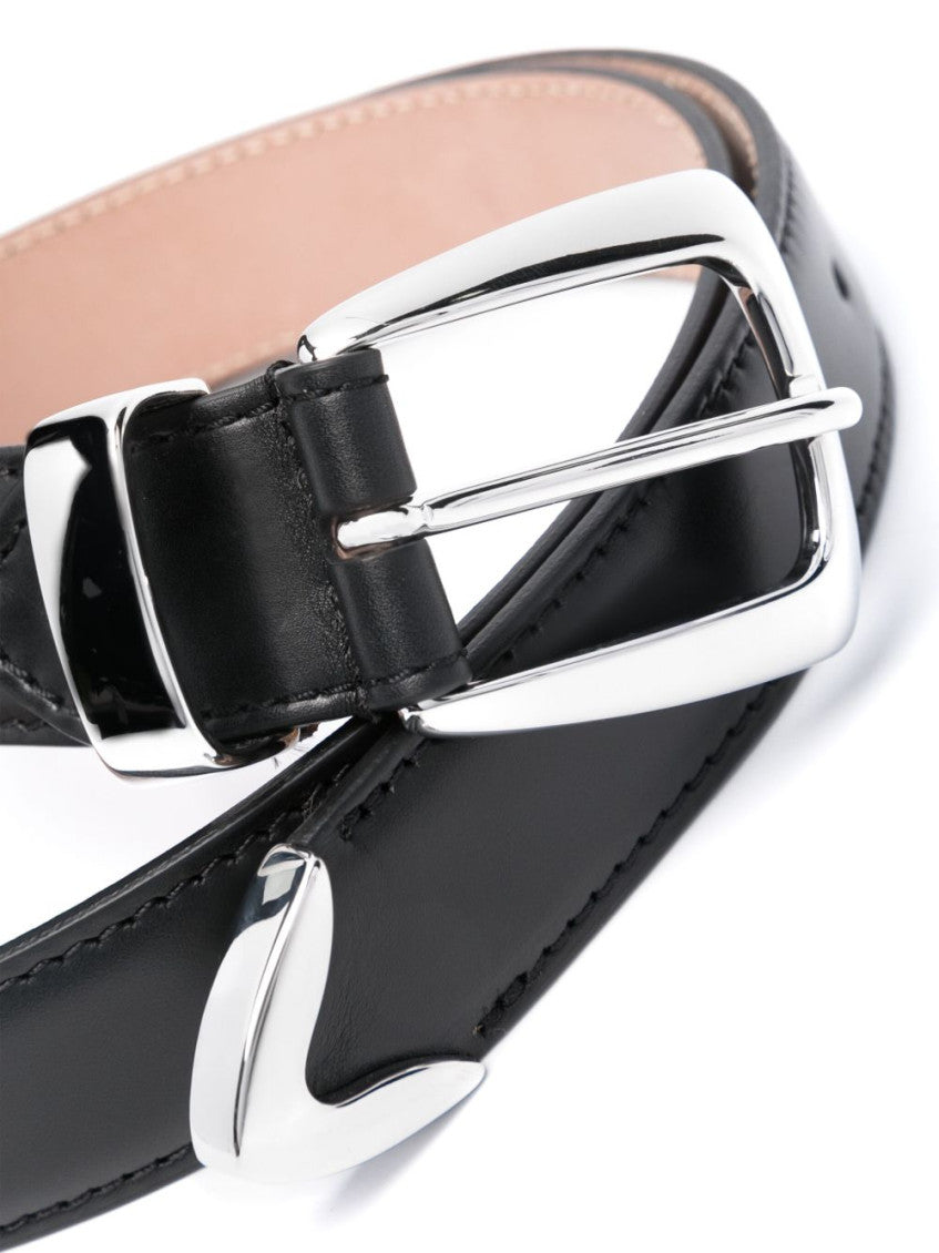 Black Logo Buckle Belt 2