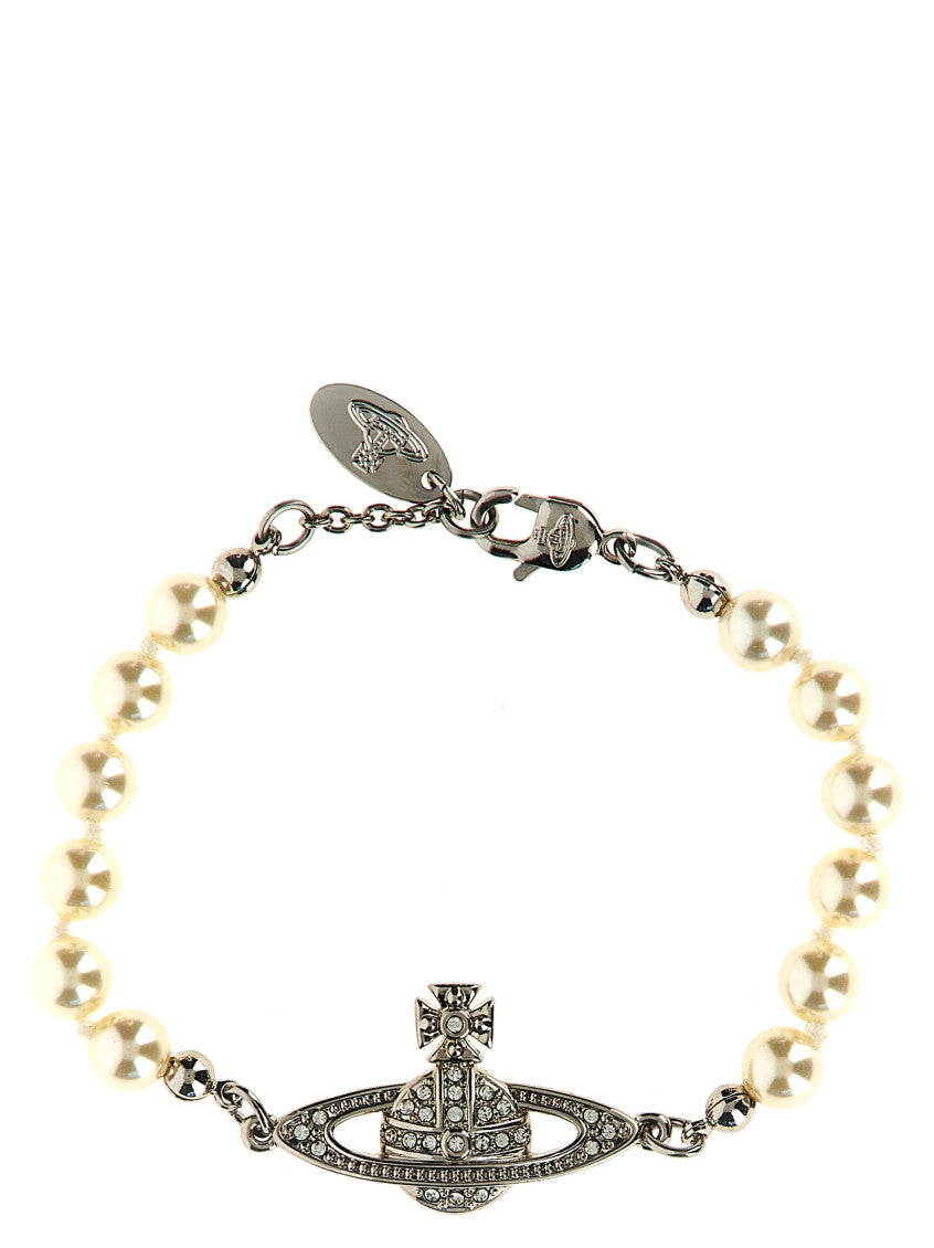 Metallic Crystal Orb Pearl Bracelet 1