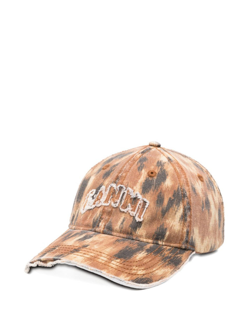 Brown Printed Baseball Hat 1