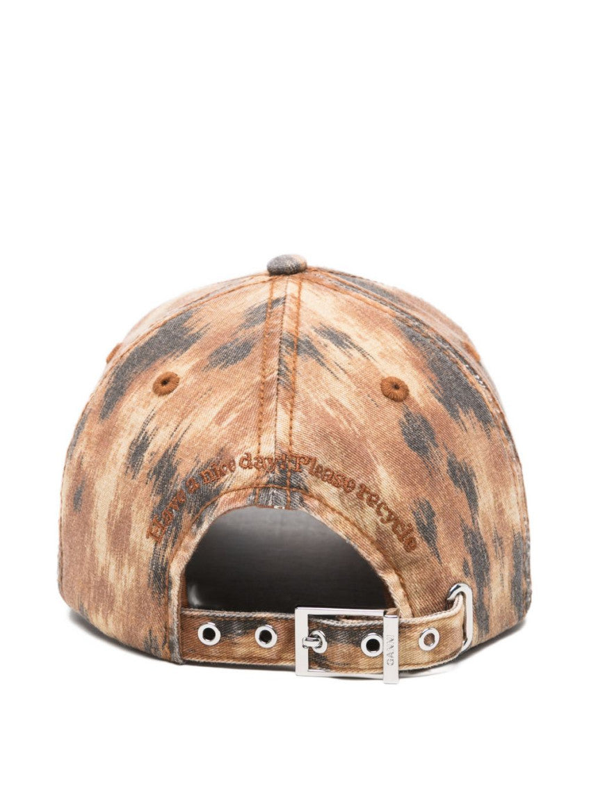 Brown Printed Baseball Hat 3