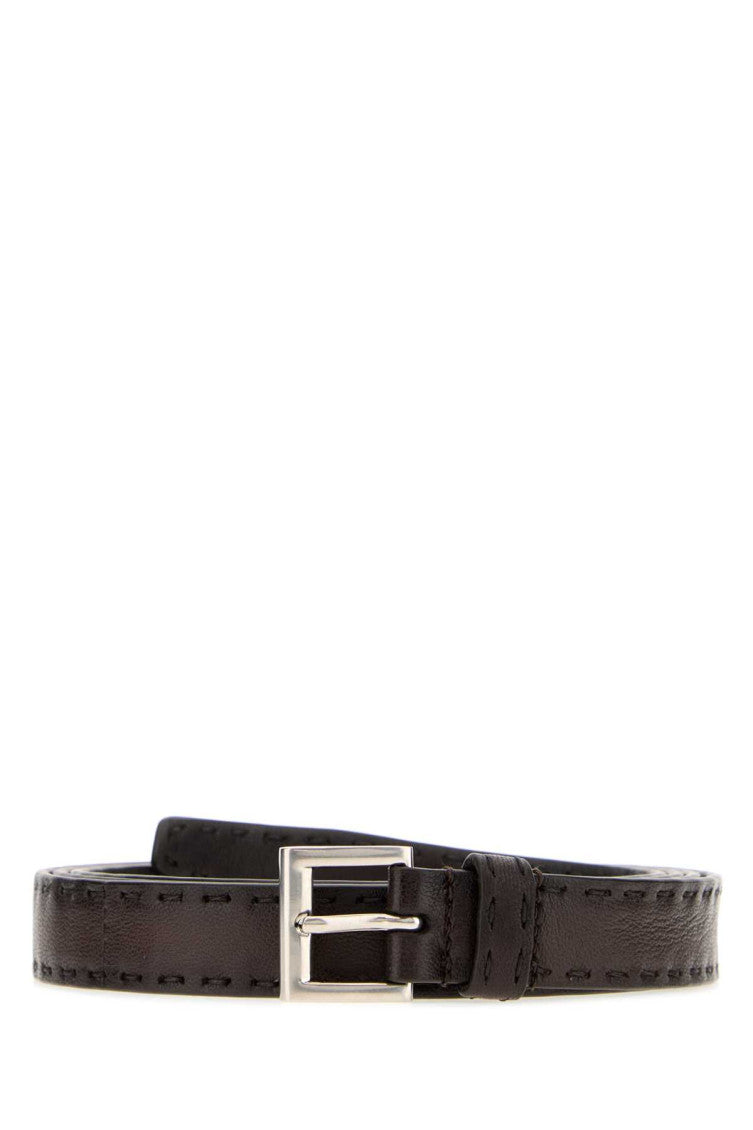 Brown Logo Buckle Belt 1
