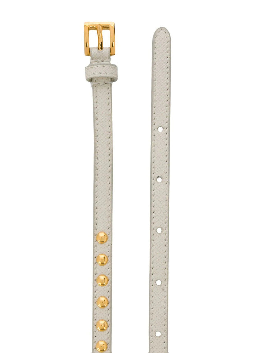 White Studded Buckle Belt 2