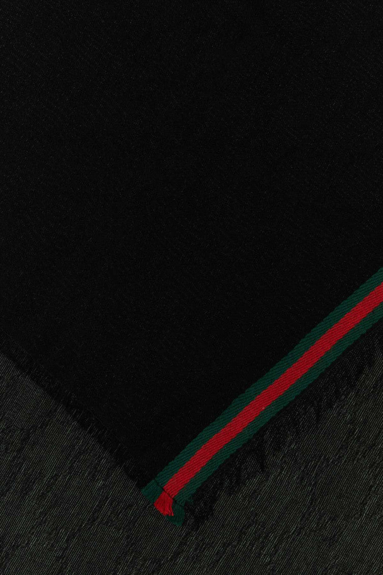 Black Signature Stripe Scarf 2