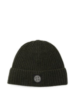 Olive Green Logo Knitted Beanie Cap 1
