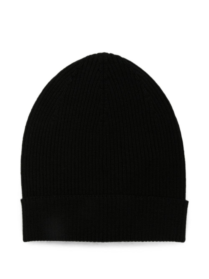 Black Knitted Beanie Cap 1