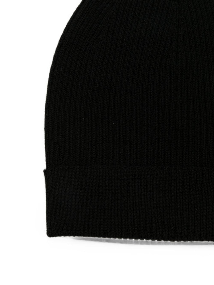 Black Knitted Beanie Cap 2