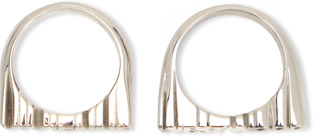 Silver Logo Rings Set 4