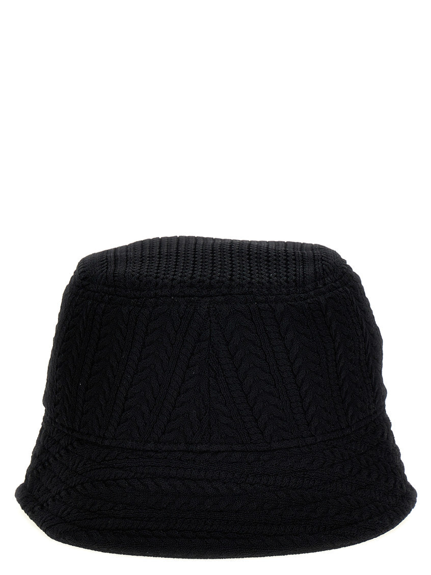 Black Textured Bucket Hat 2