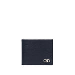 Navy Blue Gancini Textured Wallet 1