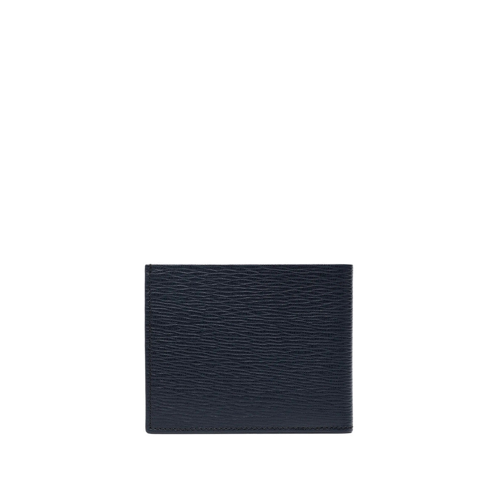 Navy Blue Gancini Textured Wallet 2