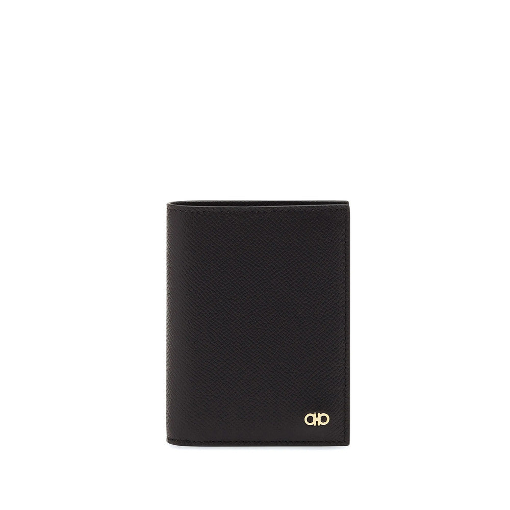 Black Gancio Textured Wallet 1