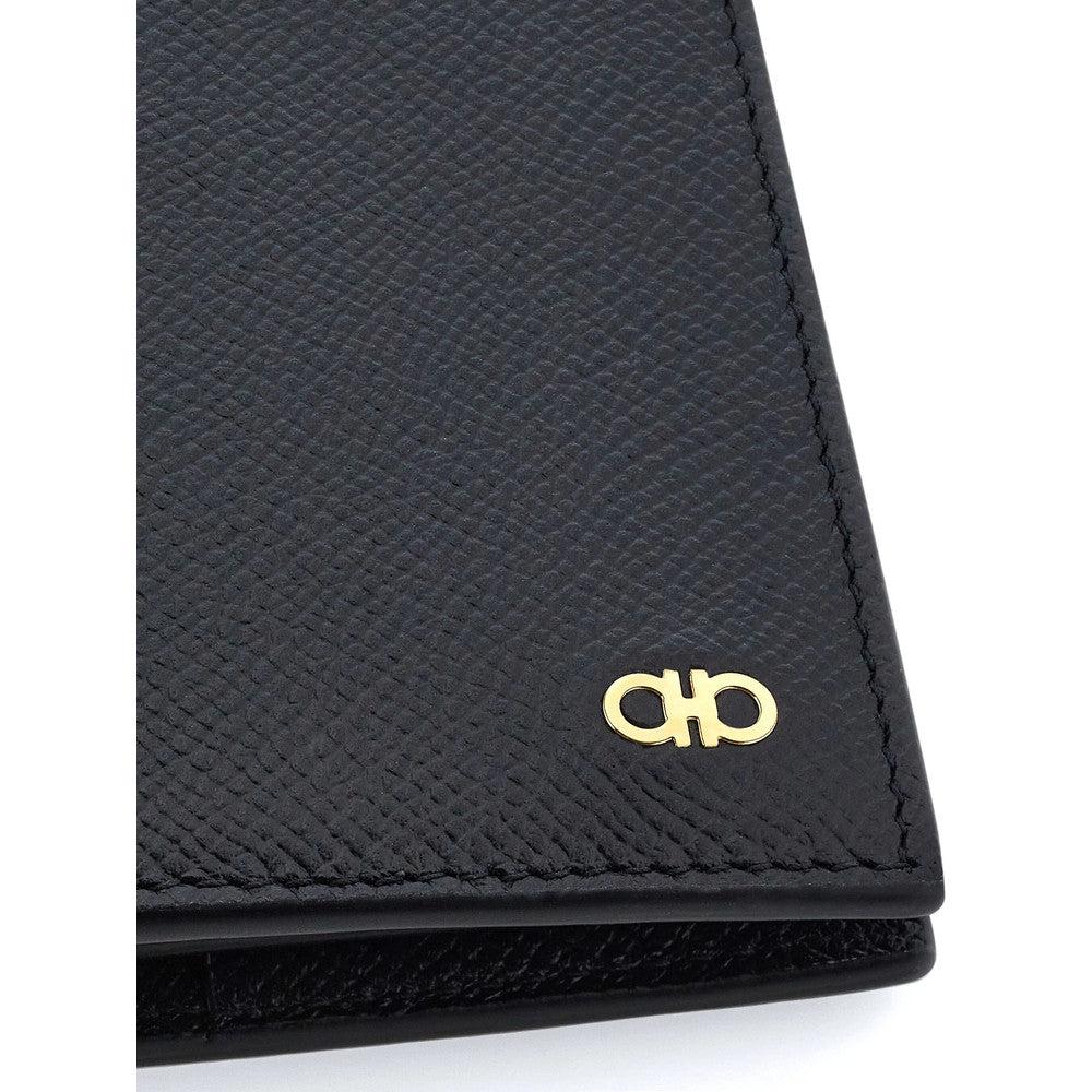 Black Gancio Textured Wallet 5