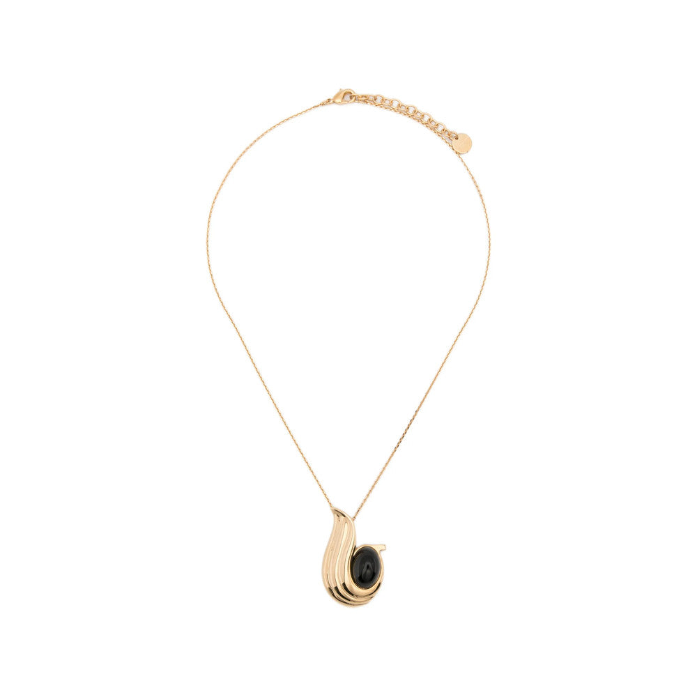 Golden Sculptural Pendant Neckpiece 1
